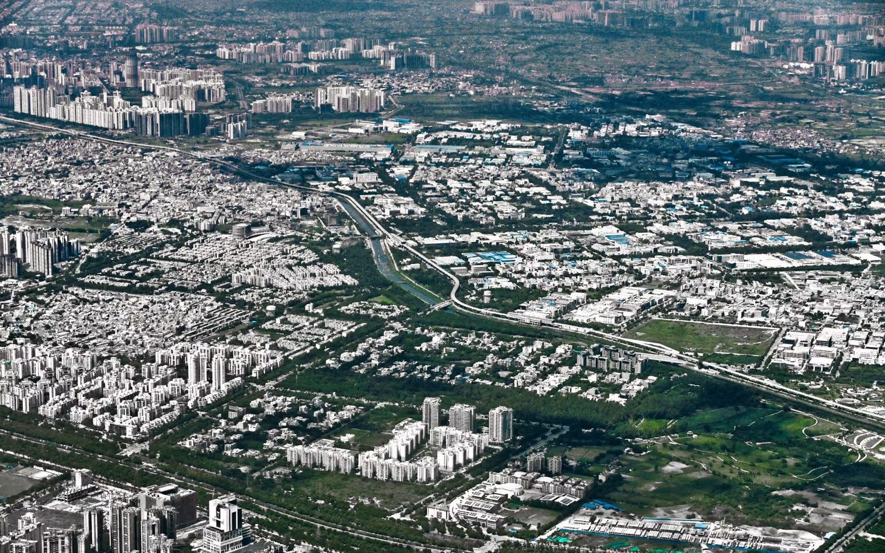 Aerial cityscape, gurgaon