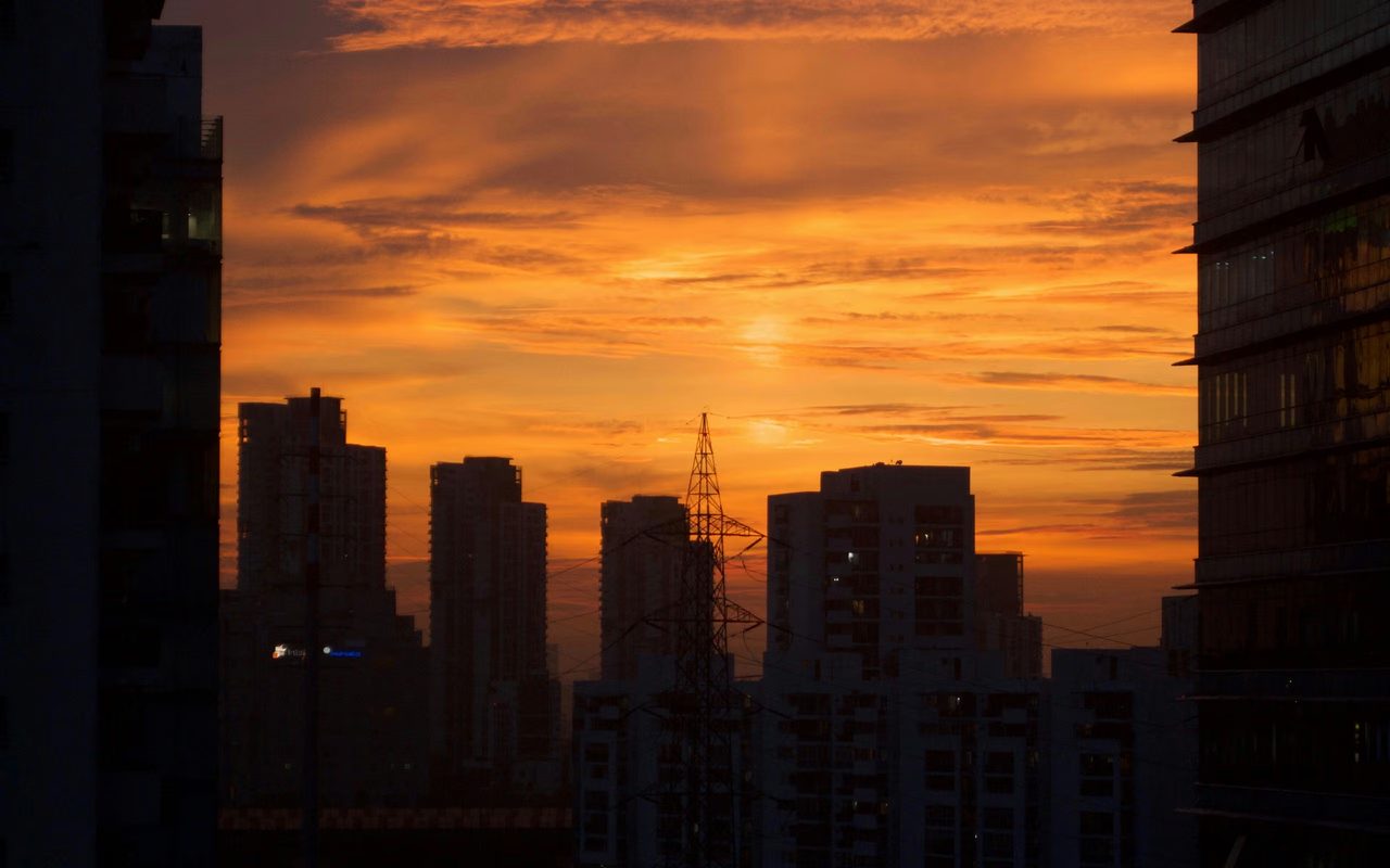 Sunset skyline, gurgaon