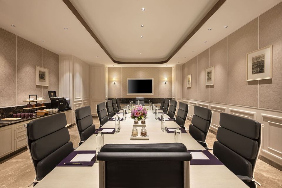 Boardroom with a long conference table