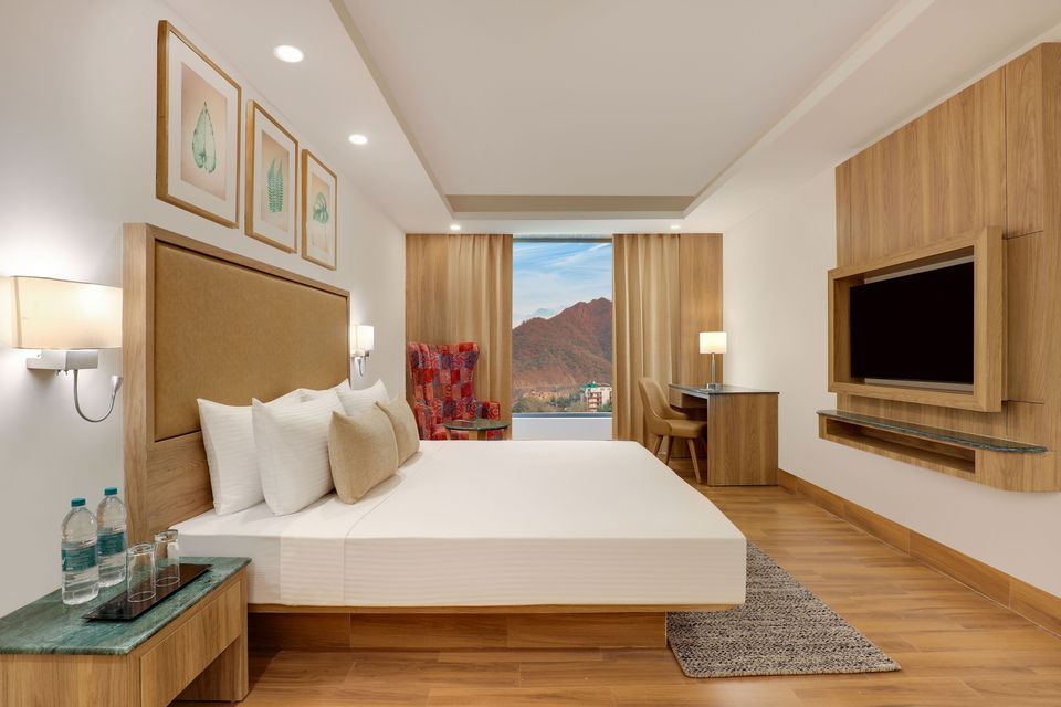 Guest bedroom with a view of the hills