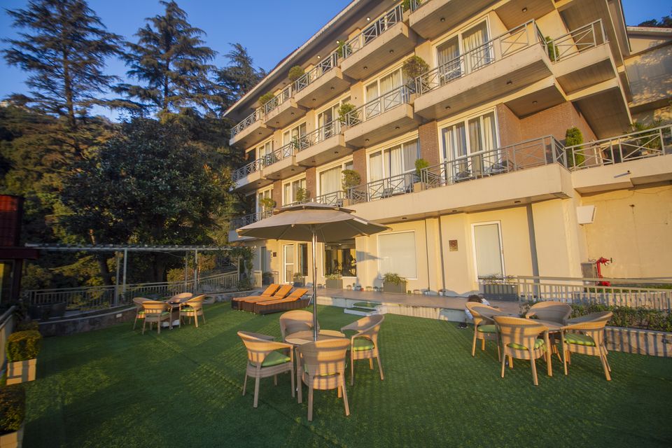 Resort facade and terrace garden
