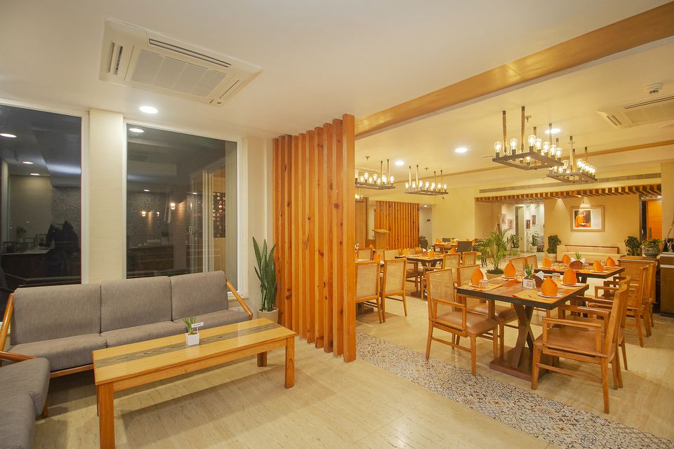 Restaurant and lounge in warm light